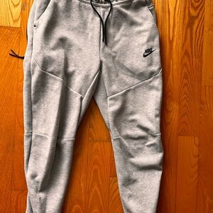 Nike Light Grey Athletic Joggers with Black Swoosh